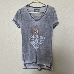 Breckenridge Colorado Women’s Neck T-shirt Large Legacy Tee Burnout